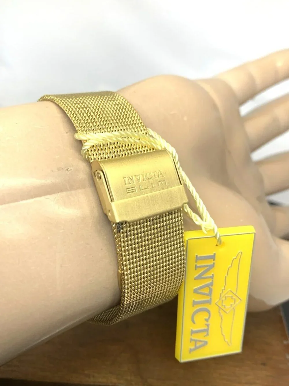 Invicta Men's Watch 5335 Slim Quartz Brown Dial Gold Mesh Stainless Steel 40mm